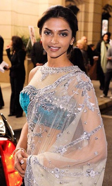 Deepika Padukone in lace saree