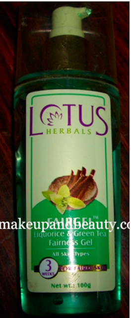 Lotus Herbals Fairness Gel with Liquorice and Green Tea