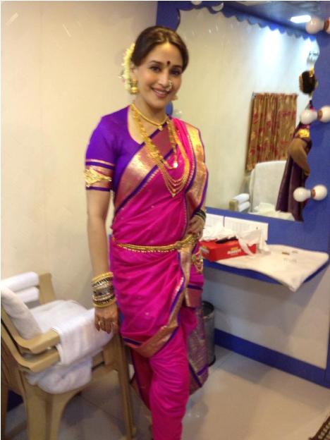 Madhuri Dixit in pink saree