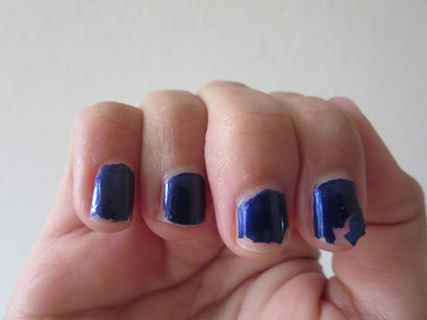 Blue nail polish