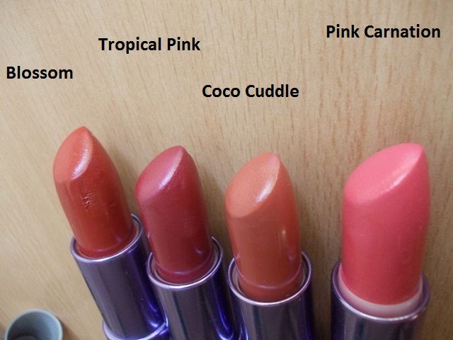 Colorbar Creme Touch Lipsticks Pink Carnation,Coco Cuddle,Blossom & Tropical Pink (4)
