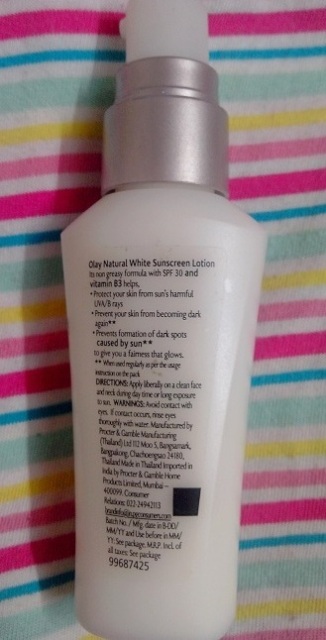 Olay Natural White Rich Sunscreen Lotion - SPF 30 (3)