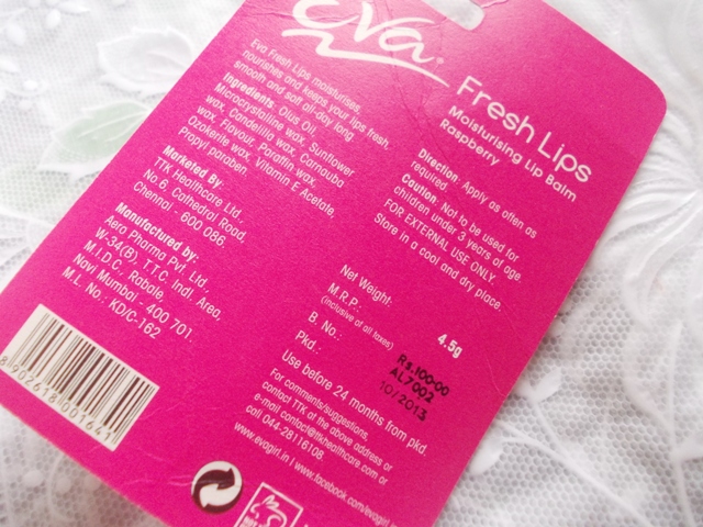 Eva Fresh Lips Moisturising Lip Balm - Raspberry2