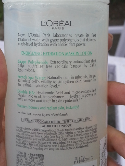 L'Oreal hydrafresh lotion