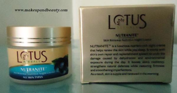 Lotus Herbals Nutranite Skin Renewal Nutritive Night Cream