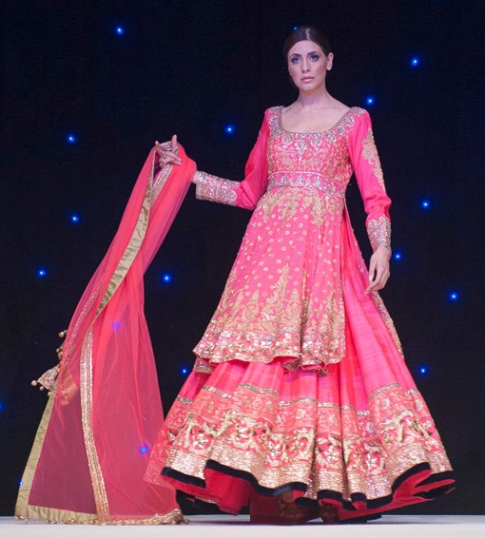 Manisha Malhotra gold and pink anarkali