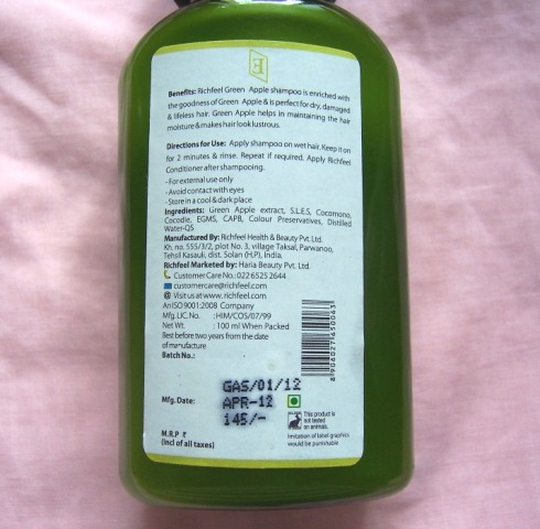 Richfeel Green Apple Shampoo2