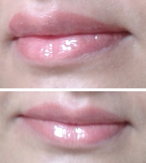 Light pink lip gloss