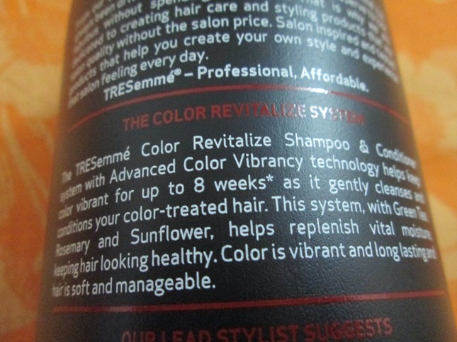 Tresemme Color Revitalize Protection Shampoo Review