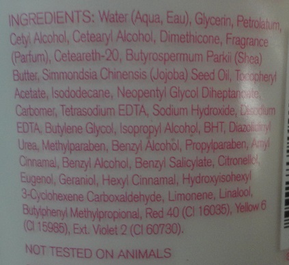 Ingredients bath and body works body lotion