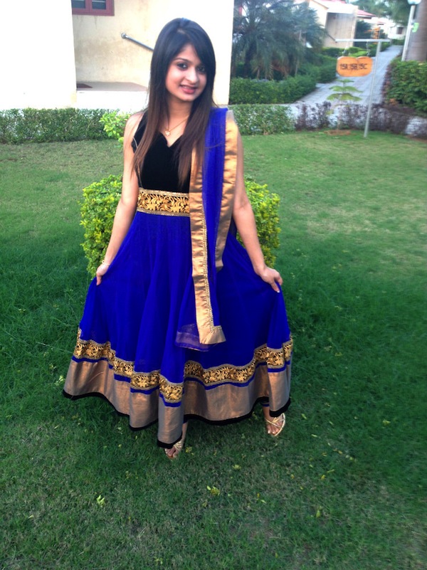 royal blue evening gown indian wear