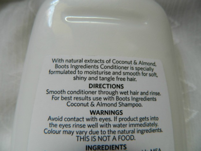 Boots Coconut and Almond Conditioner