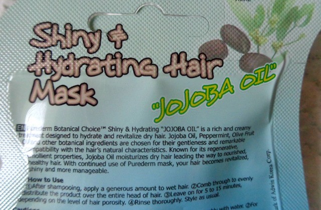 Purederm Shiny and Hydrating Hair Mask-Jojoba