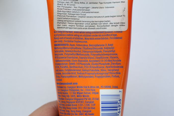 Banana Boat sunscreen ingredients