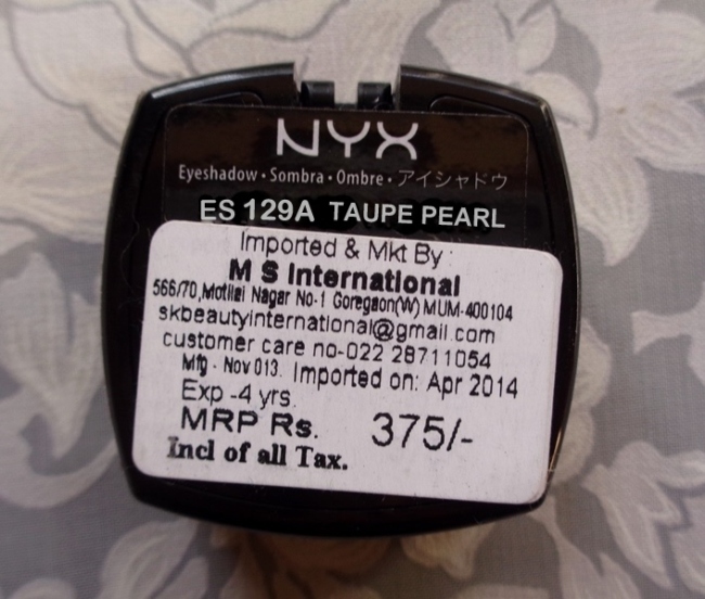 NYX Single Eyeshadow Taupe Pearl