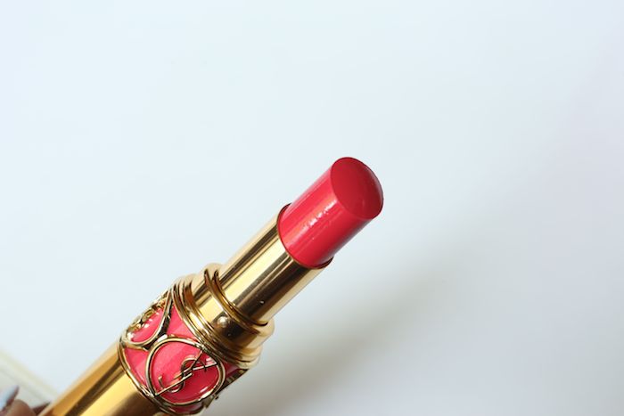 ysl rouge volupte lipstick rose asarine review, swatch, fotd