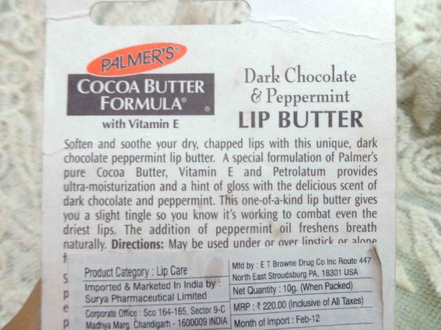 Palmer’s Cocoa Butter Formula Dark Chocolate and Peppermint Lip Butter (4)