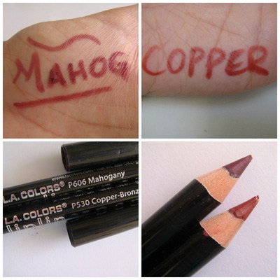 L.A. Colors Pencils- Eyeliner Mahogany and Lipliner CopperBronze