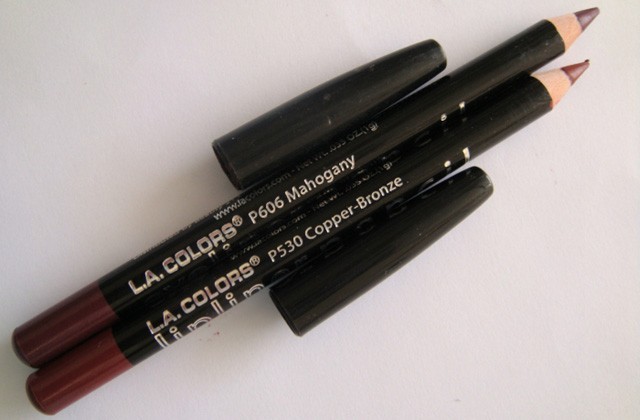 L.A. Colors Pencils- EyelinerMahogany and Lipliner Copper-Bronze