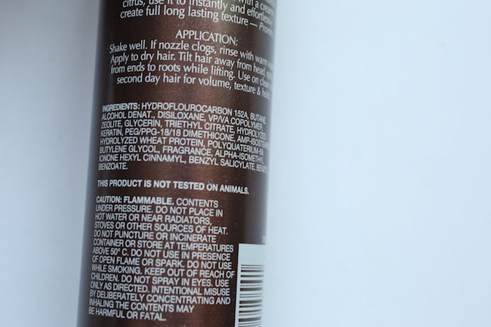 oscar blandi texture volume spray ingredients