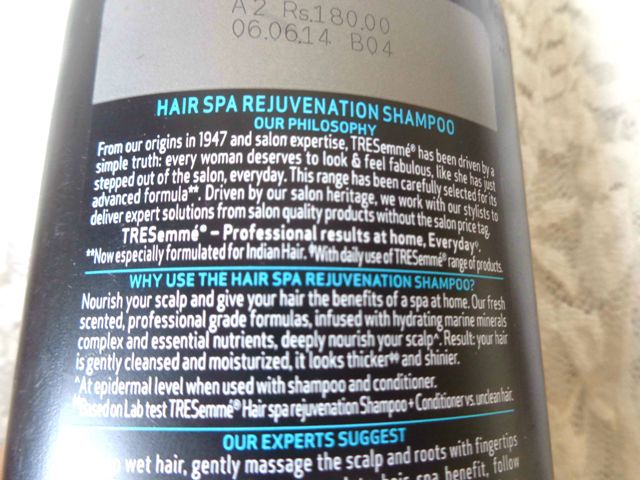 Tresemme Hair Spa Rejuvenation Shampoo