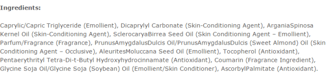 argan oil the body shop ingredients