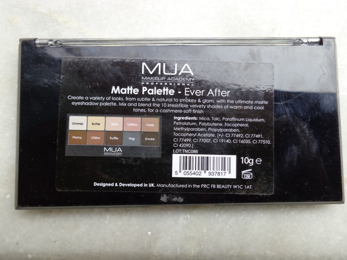 MUA Matte Eyeshadow Palette in Ever After