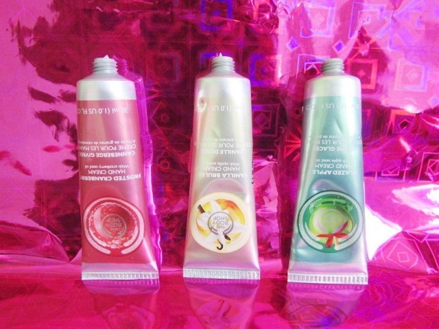 The Body Shop Frosted Cranberry, Glazed Apple and Vanilla Brulee Hand Creams  (10)
