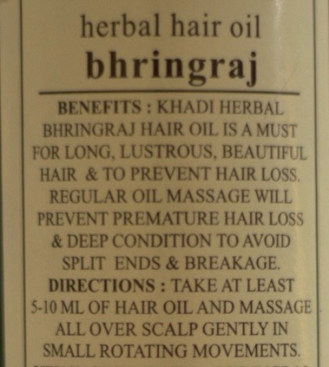 Khadi Bhringraj Herbal Hair Oil Review