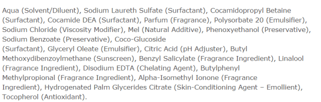 the body shop shower gel ingredients