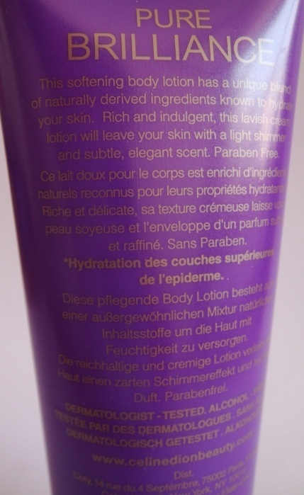 Celine Dion Parfums Pure Brilliance Moisturizing Body Lotion Review