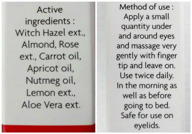 Jovees Herbal Eye Contour Cream with Witch Hazel & Almond ingredients