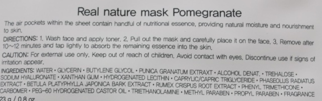 The Face Shop Pomegranate Real Nature Mask Sheet