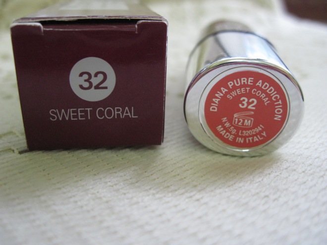 Diana of London Sweet Coral Pure Addiction Lipstick Review