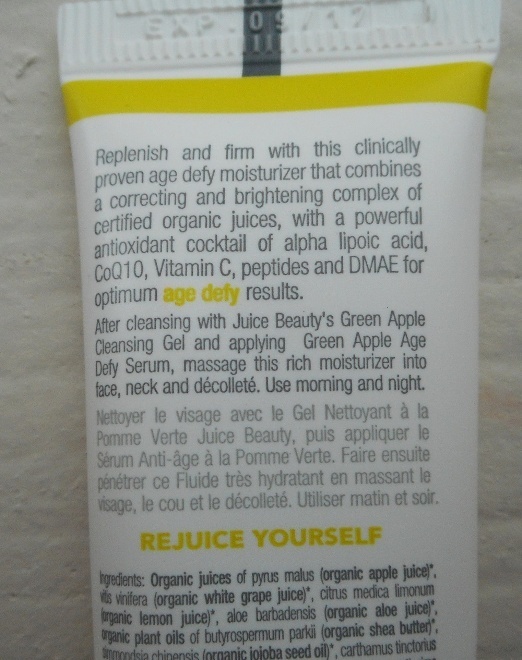 Juice Beauty Green Apple Age Defy Moisturizer Review