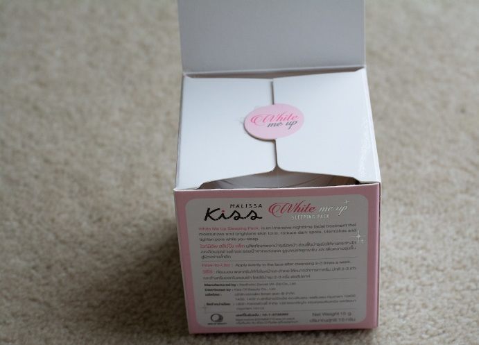 Malissa KISS White Me Up Sleeping Pack Review