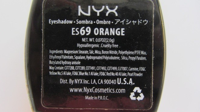 NYX Orange Single Eyeshadow Review
