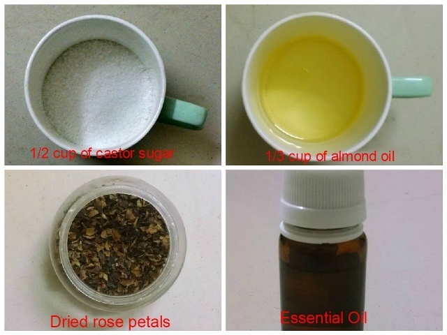Rose Petals, Sugar and Oil Body ScrubDo-it-Yourself (2)