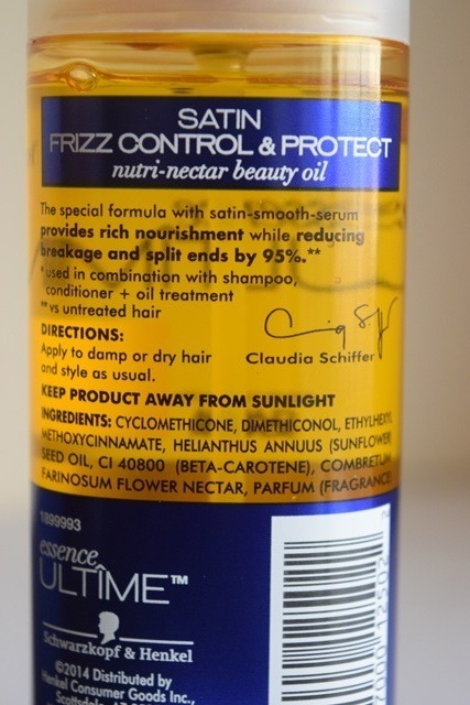 Schwarzkopf Satin Frizz Control and Protect Nutri-Nectar Beauty Oil 