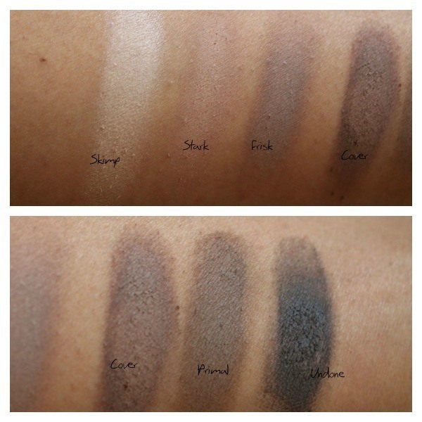 Urban Decay naked 2 basics palette swatches