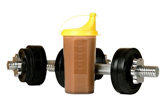 Weights and protein shake