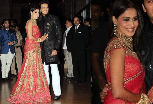 Bollywood Celebrities At Their Wedding Reception Genelia Dsouza