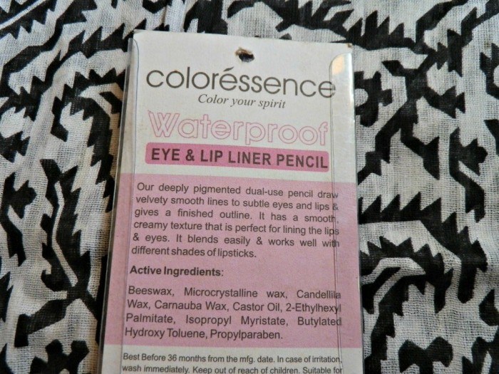 Coloressence Waterproof Smudge Free Brown Town Eye & Lip Liner Pencil Description