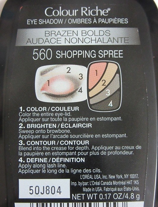 L'Oreal Paris Colour Riche Shopping Spree Eye Shadow  Instructions