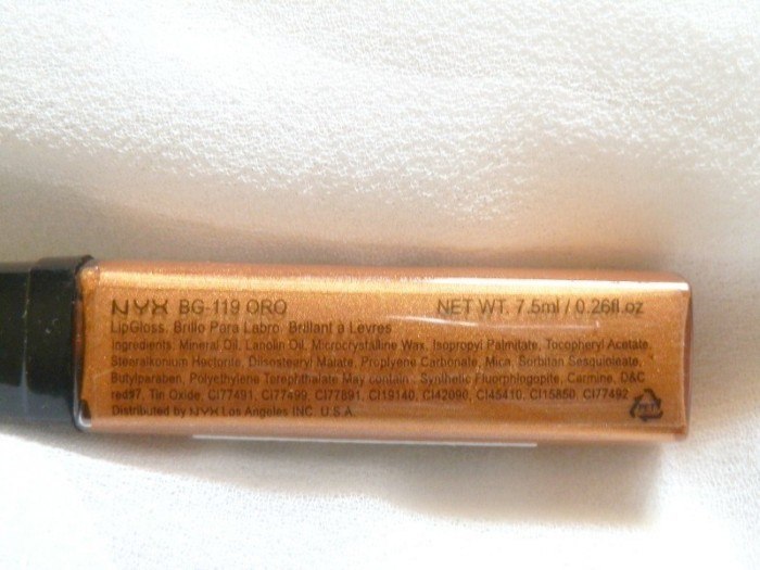 NYX Brush On Oro Lip Gloss Ingredients