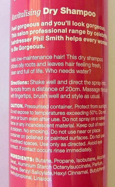 Phil Smith Be Gorgeous Dry Clean Revitalising Dry Shampoo 