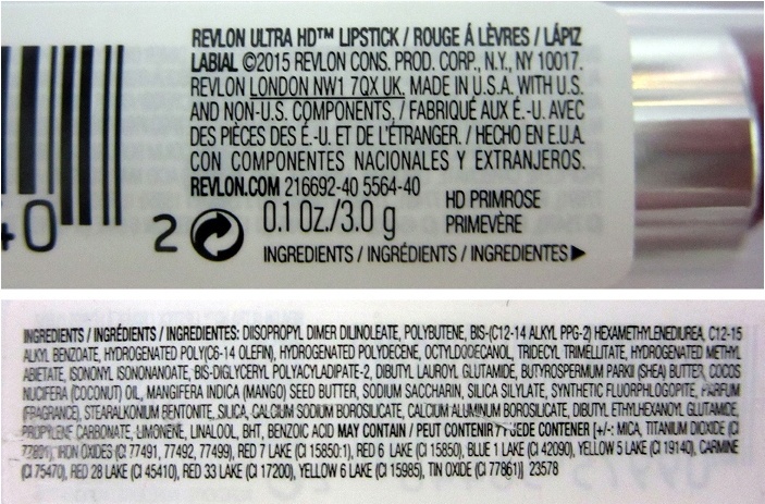 Revlon lipstick ingredients