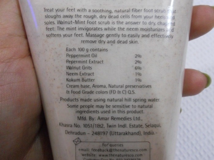 The Nature's Co Walnut-Mint Foot Scrub Review4