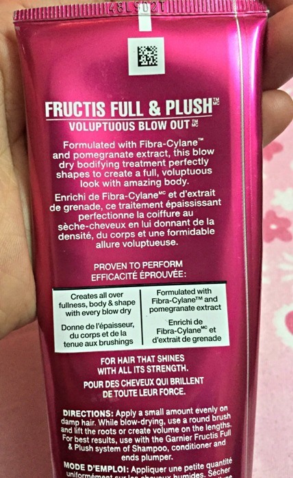 Garnier Fructis Full and Plush Voluptuous Blow Out Review2