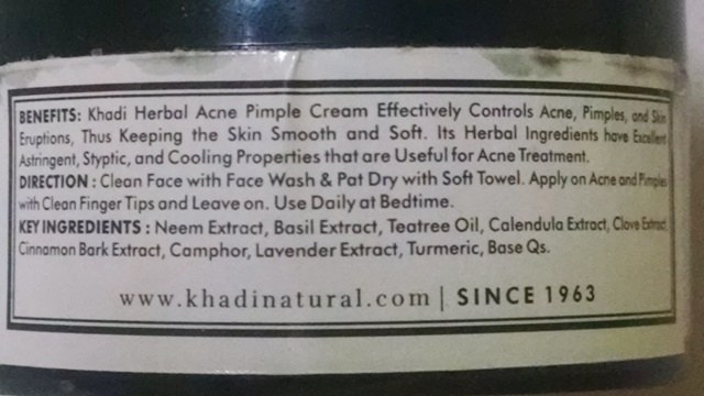 Khadi Herbal Acne Pimple Cream review (5)